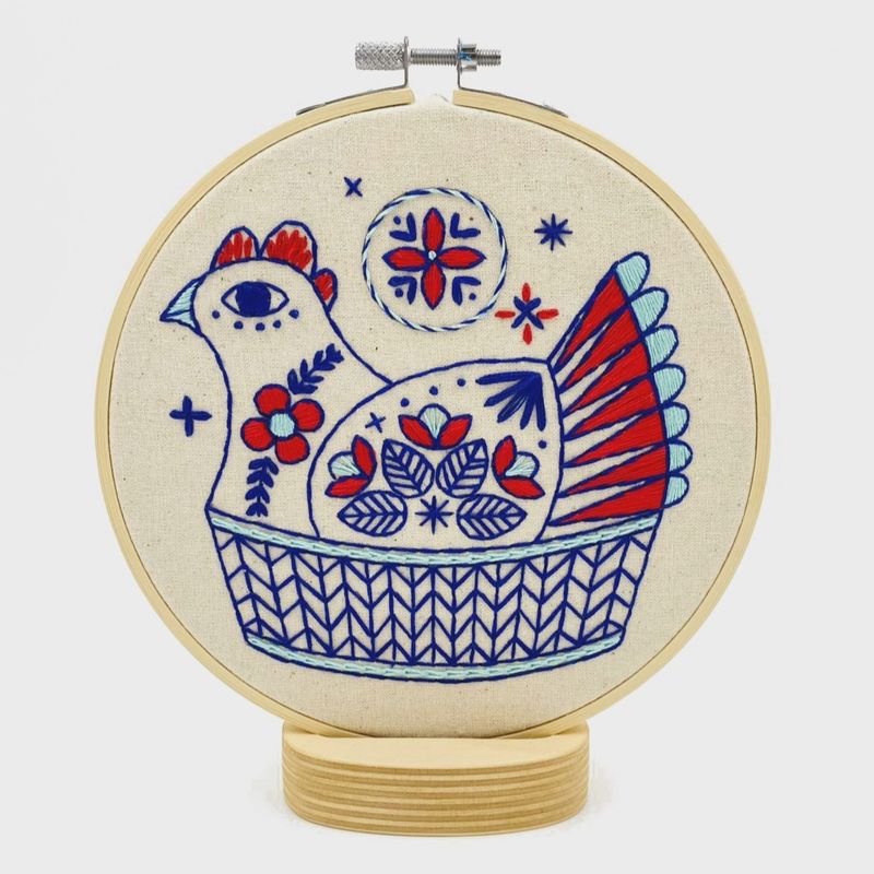 French Hen Embroidery Kit