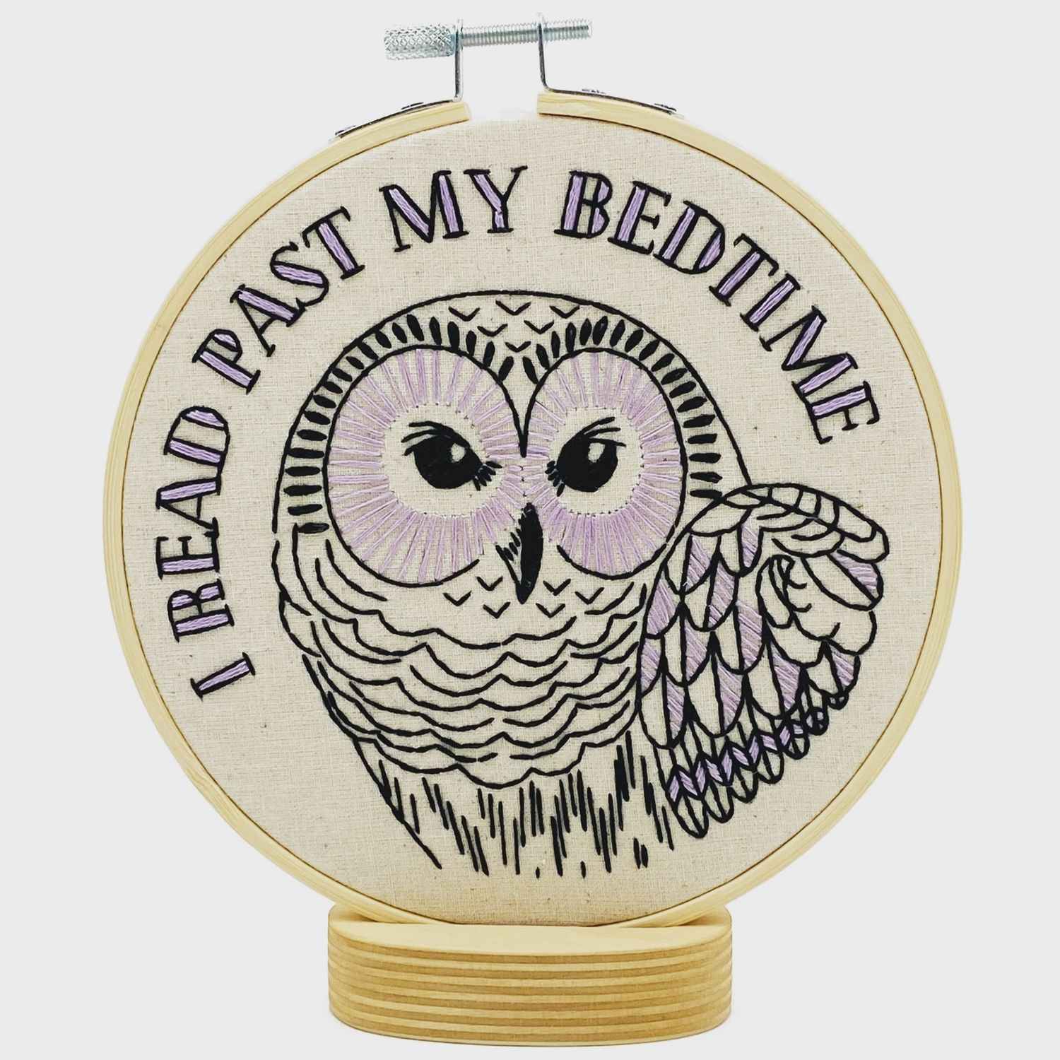 Owl "I Read Past My Bedtime" Embroidery Kit