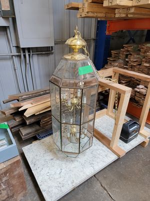 Fredrick Ramond Mid Century Modern (MCM) Vintage Brass Chandelier Lantern