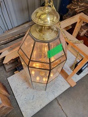 Fredrick Ramond Mid Century Modern (MCM) Vintage Brass Chandelier Lantern