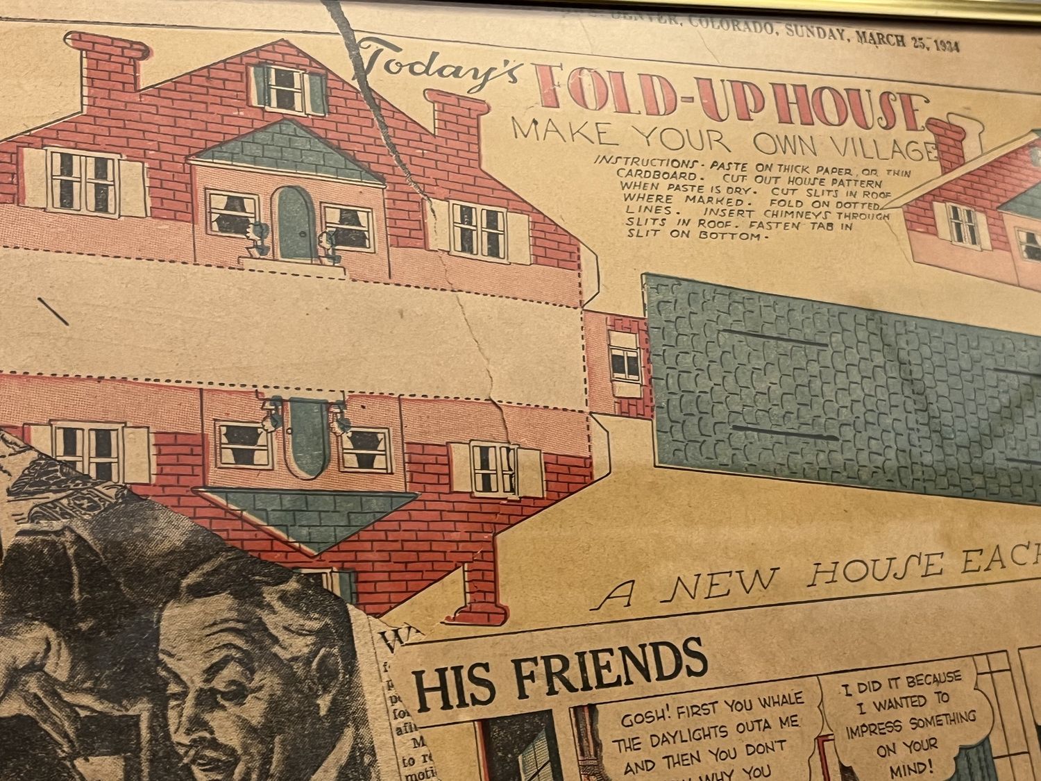 &quot;Moments of Hope&quot; Framed Vintage Newspaper - Rocky Mountain News - 1934
