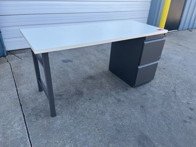 Desk with Build In Filing Cabinet