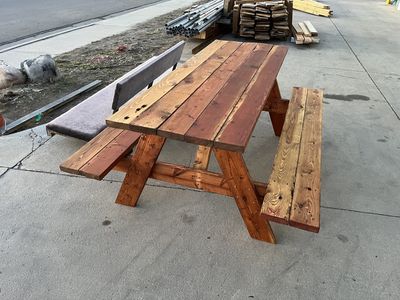 Reclaimed Lumber Picnic Table – Stained &amp; Sealed, Made to Order