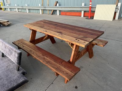 Reclaimed Lumber Picnic Table – Stained &amp; Sealed, Made to Order