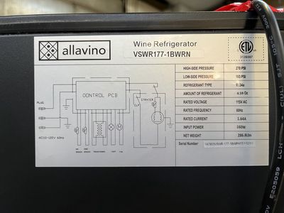 Allavino Wine Refrigerator (#VSWR177-1BWRN)