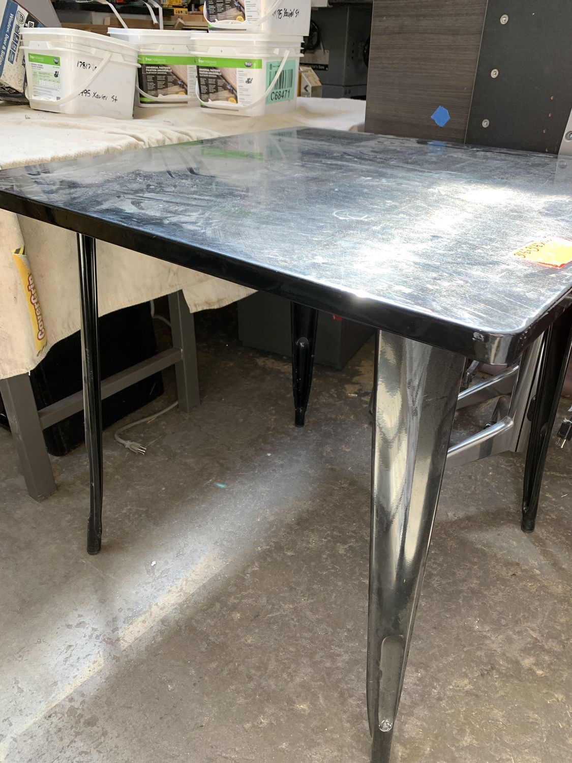 Black Metal Utility Table