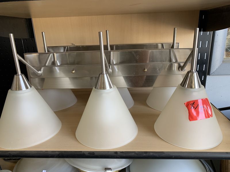 3 Light Nickel Cone Sconce