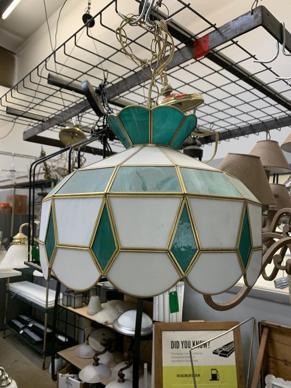 Vintage 70s Tiffany Style Chandelier [#CH09]