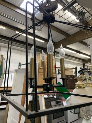 Black Forged Cage Style Chandelier
