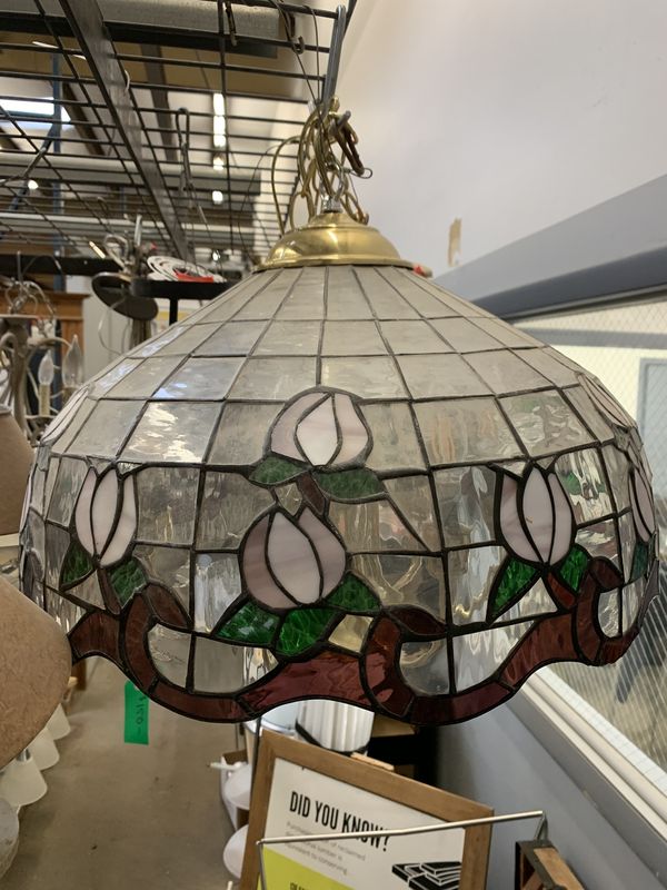 Vintage 70s Tiffany Style Chandelier [#CH03]