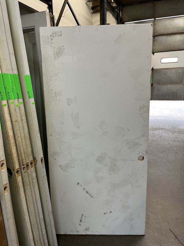 36&quot; x 75&quot; White Metal Hollow Core Door – Full Sweep, Low Knob Hole [#DM21]