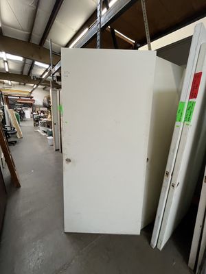 36&quot; x 79&quot; White Metal Hollow Core Door – Flush, Full Swing [#DM23]