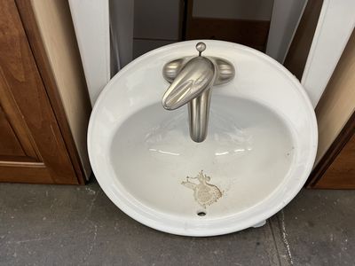 Kohler K-2196 Drop-In Bathroom Sink with Faucet – White Porcelain [#KS001+2]
