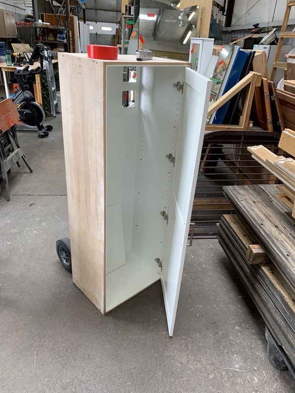 15x21¾x58⅛ White Utility Cabinet – Modern shaker door with adjustable shelves