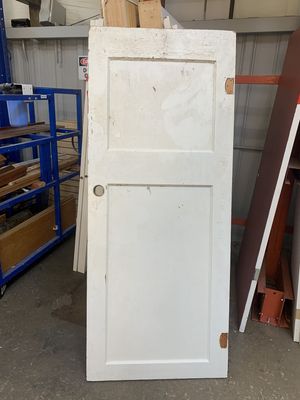32&quot; x 77&quot; 2-Panel Solid Wood Interior Door – White Painted, Rustic Slab