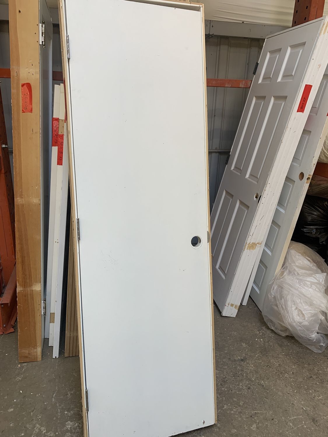 24&quot; x 78&quot; Flat Panel Hollow Core Interior Door – White Painted, Pre-Hung D610.15