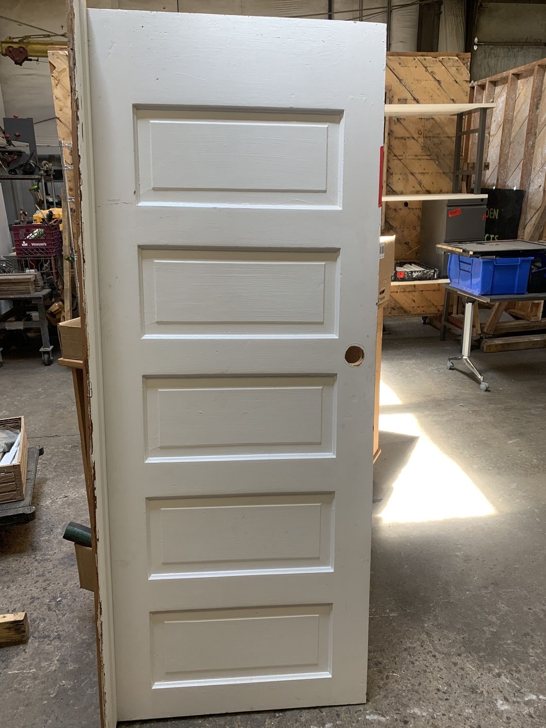 30.5&quot; x 79.25&quot; 5-Panel Solid Wood Interior Door – White Painted, Classic Slab D610.20