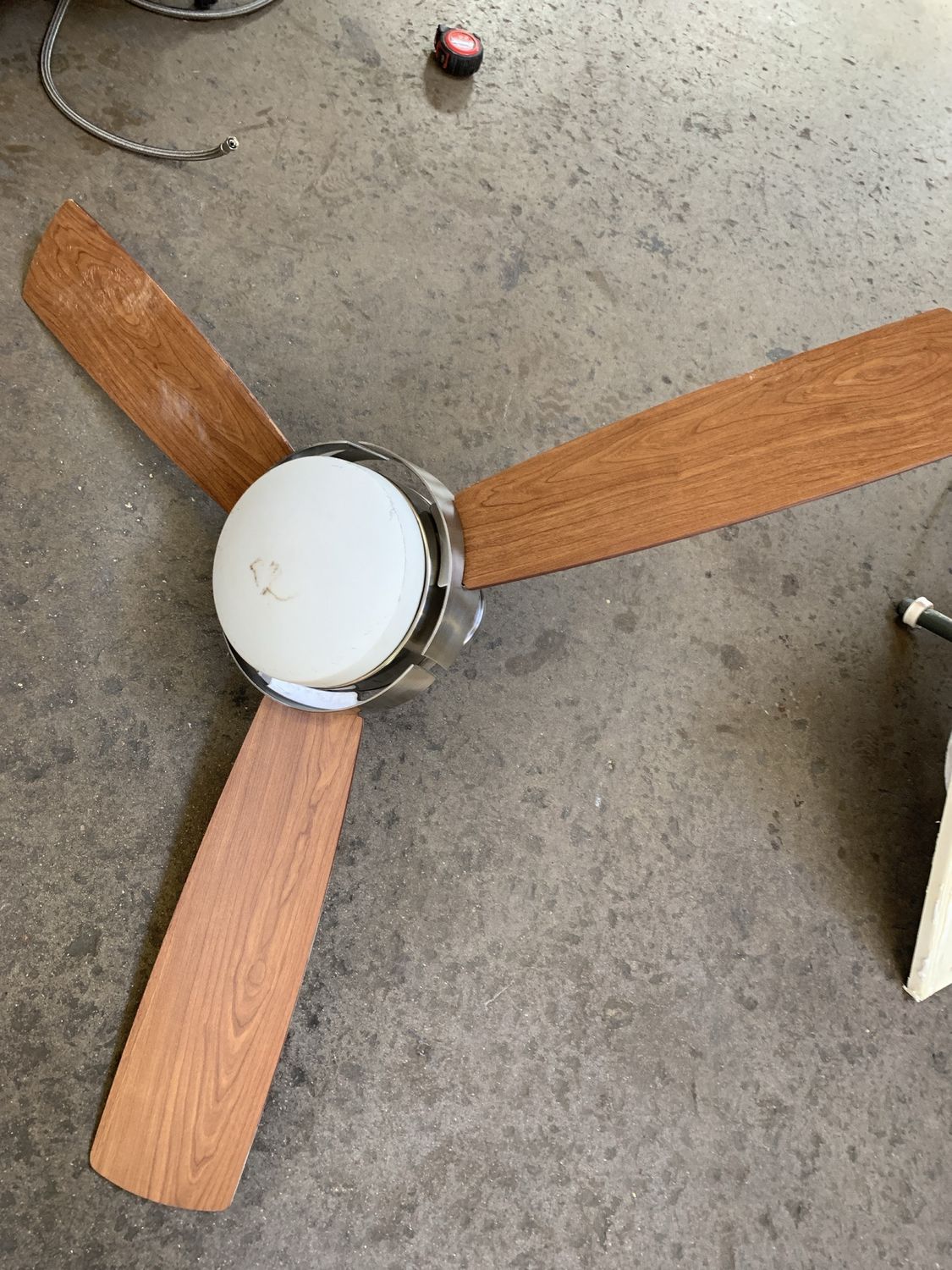 48&quot; 3-Blade Modern Ceiling Fan – Brushed Nickel with Reversible Wood Finish 621.03