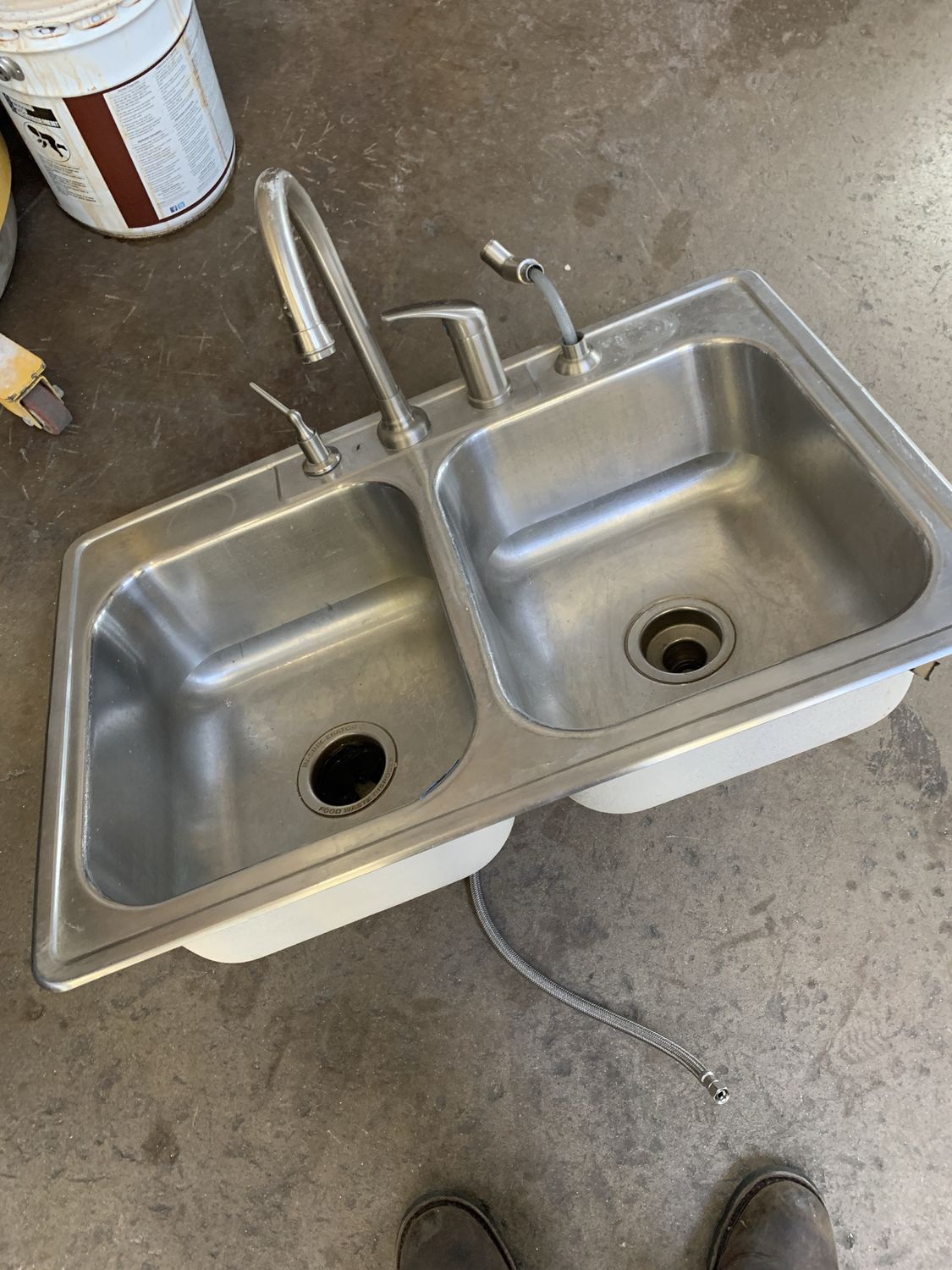 Stainless Steel Double-Basin Drop-In Kitchen Sink with Faucet Set – Includes Sprayer &amp; Soap Dispenser 621.04