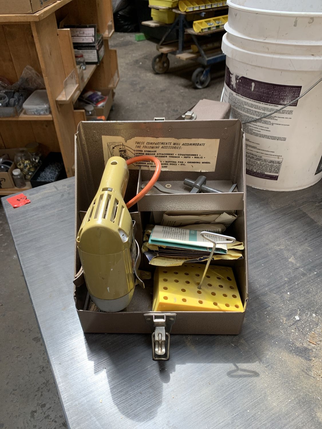 Vintage Black &amp; Decker VSR Drill in Craftsman Case – Metal Box w/ Bits &amp; Accessories 624.02