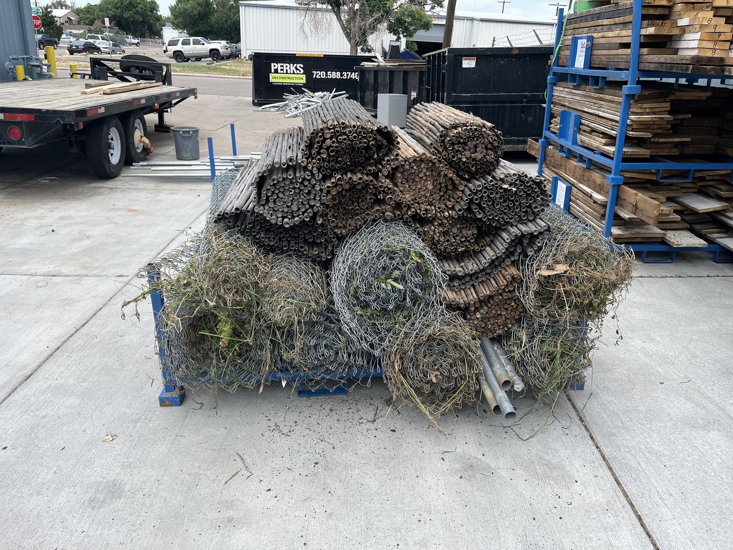 5 ft Tall Chain Link Fence Mesh &amp; Metal Pipe Frame – Approx. 150 linear feet ($4.50/LF)