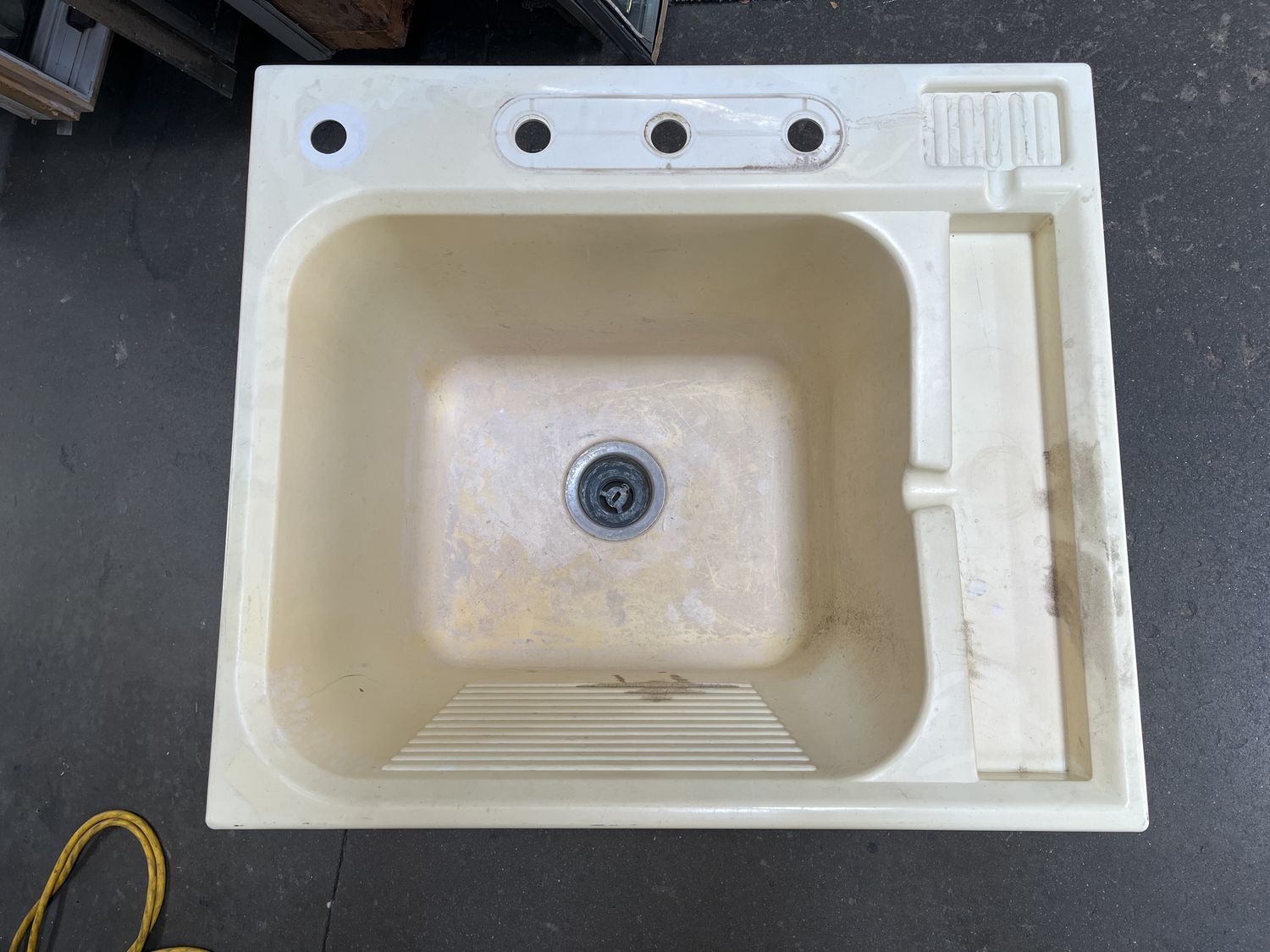Plastic Drop-In Utility Sink – 25&quot; x 22&quot; x 14&quot; – Durable, Practical, Used