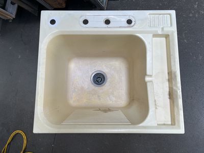Plastic Drop-In Utility Sink – 25&quot; x 22&quot; x 14&quot; – Durable, Practical, Used