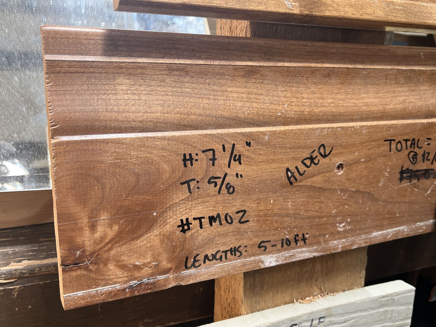 7 1/4&quot; Alder Trim / Moulding – 5/8&quot; Thick, Reclaimed Wood [TM02]