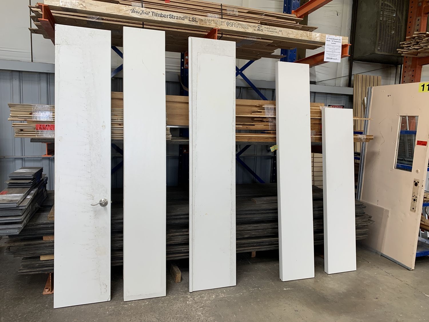 White Narrow Interior Slab Closet Doors – No Panels 707.15