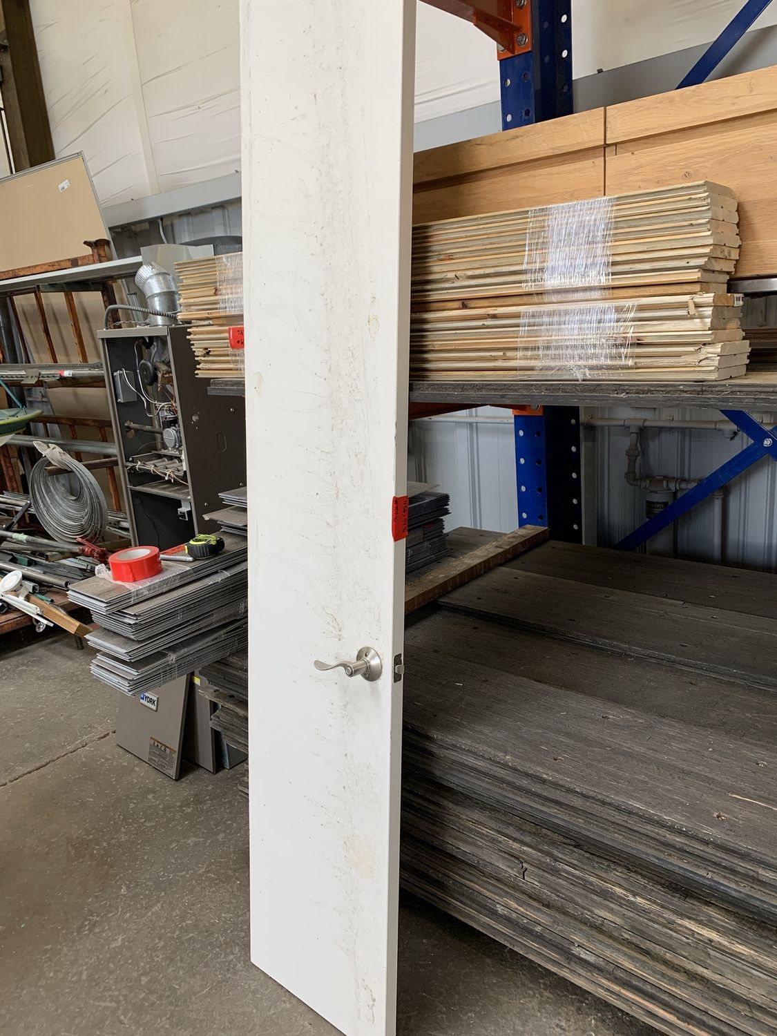 17 3/4&quot; x 94 1/4&quot; Flat-Panel Closet Door – White Painted Hollow Core #701.16