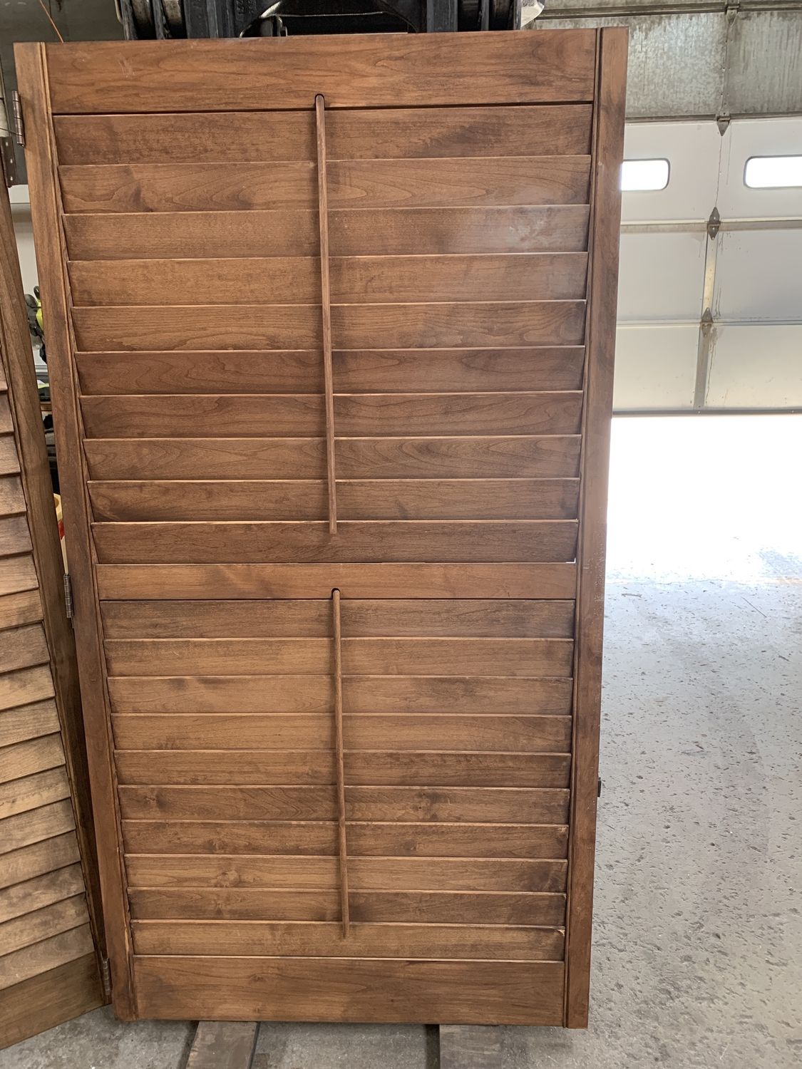 Large Wood Louvered Shutter Panels – 39&quot; x 73 ½&quot; - 728.12