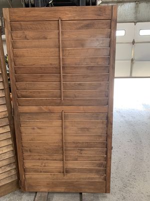 Large Wood Louvered Shutter Panels – 39&quot; x 73 ½&quot; - 728.12