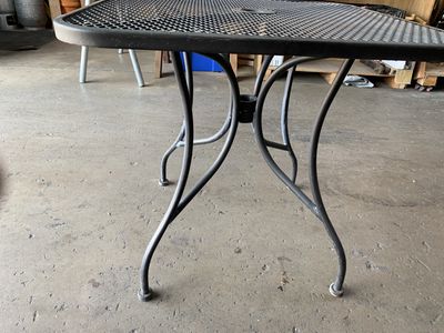 30&quot; Square Wrought Iron Patio Table – Mesh Top with Umbrella Hole 803.03