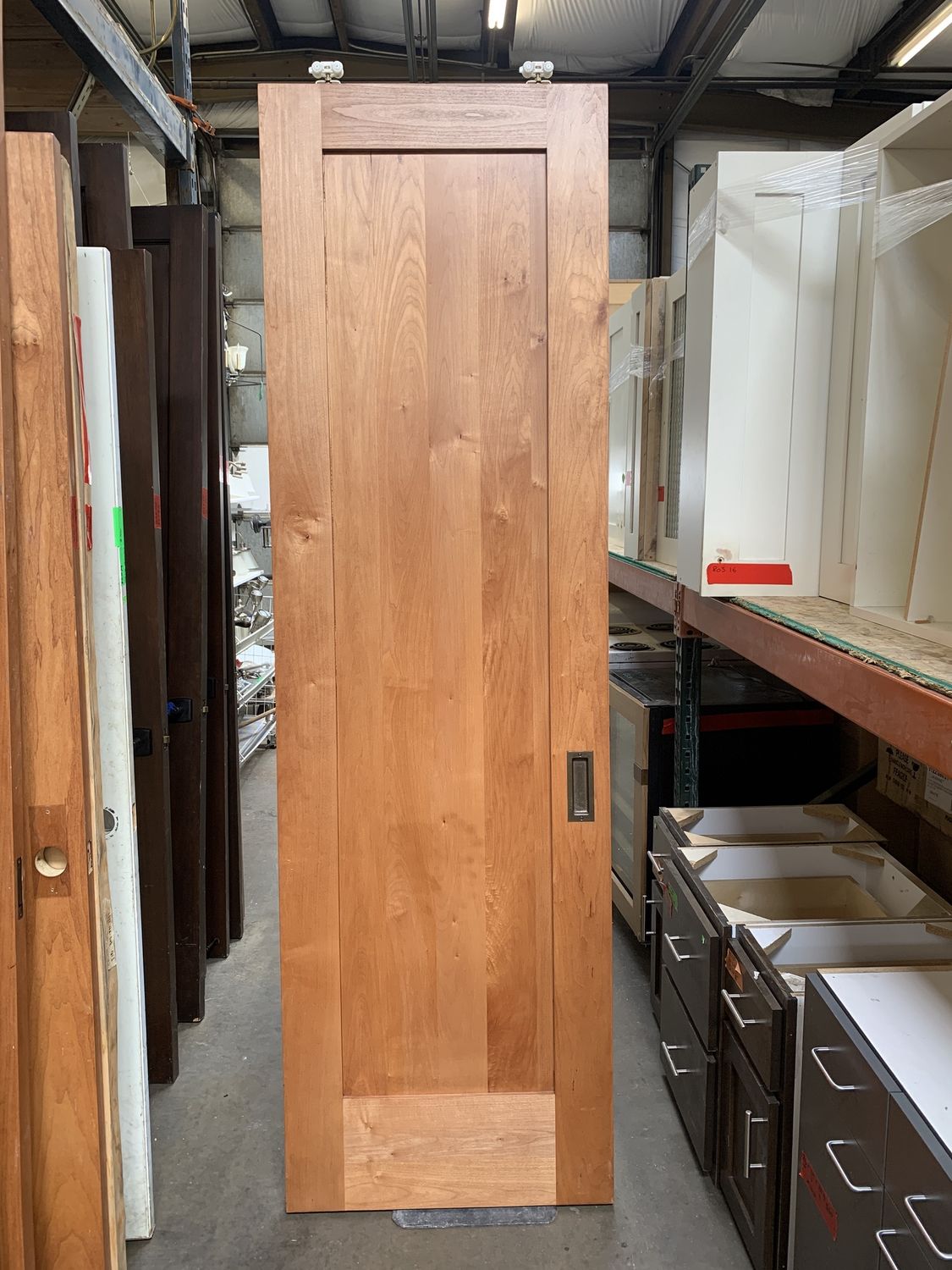 Solid Cherry Sliding Door – Modern 1-Panel Design [827.02]