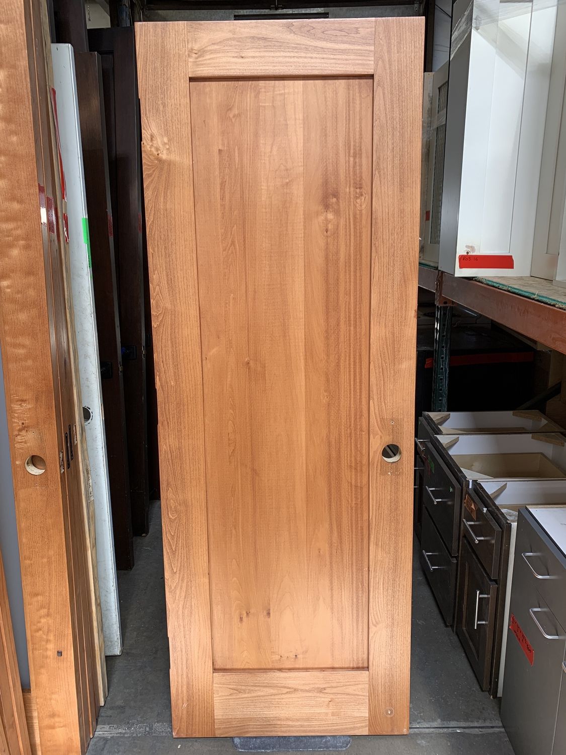 Solid Cherry Interior Door – Modern 1-Panel Design, Two-Tone Finish [827.11]
