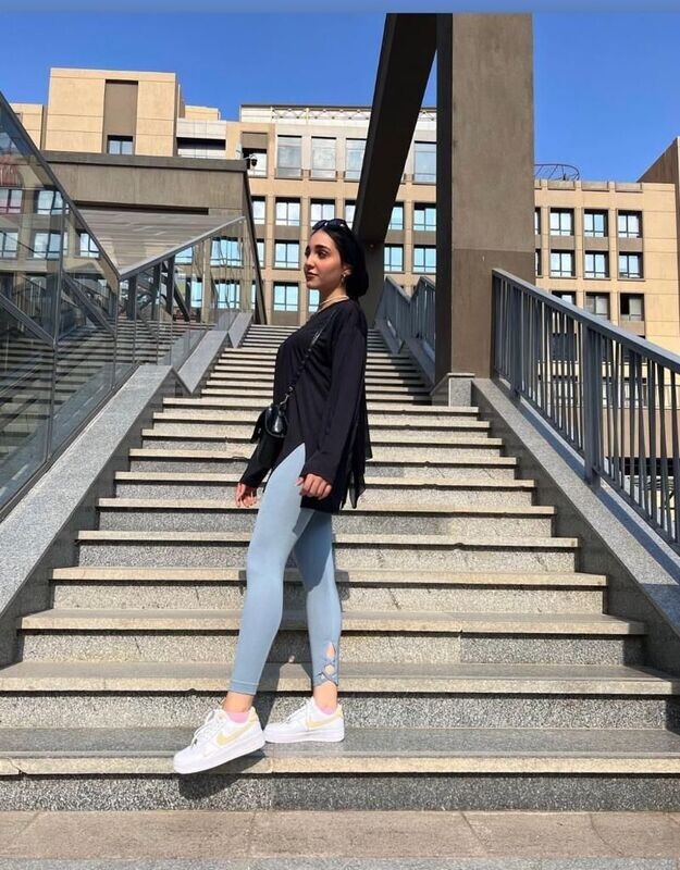 Cloudy blue tights