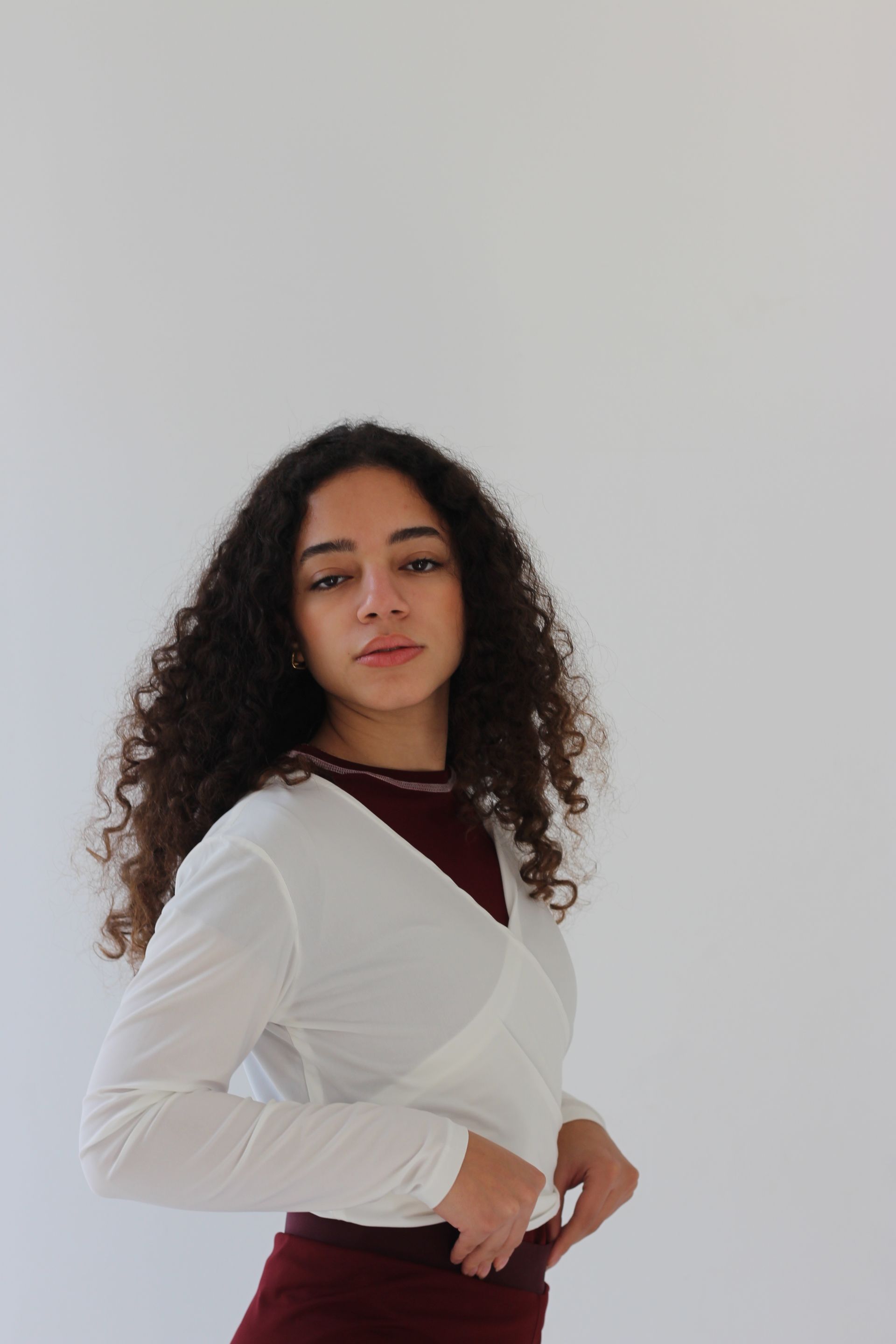 White Ballet Wrap Top