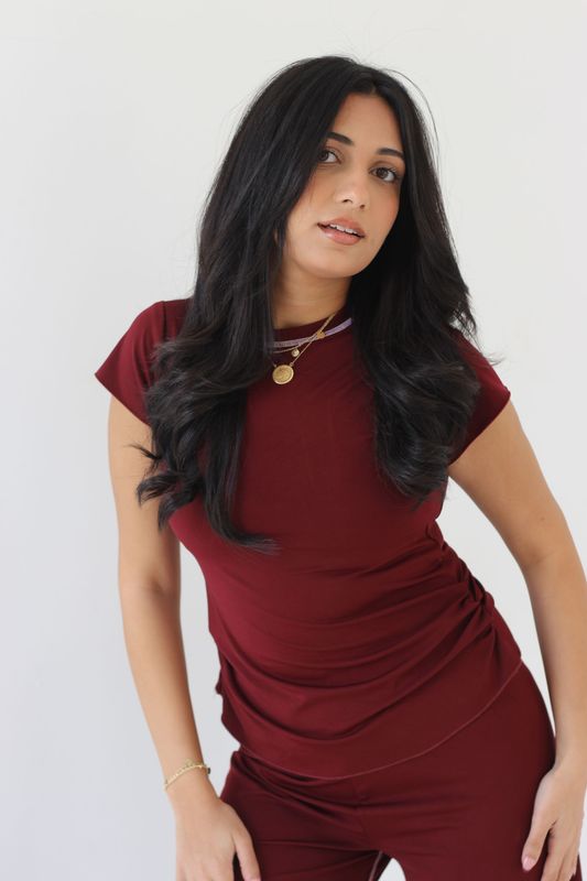 Scrunched Top - Dark Cherry