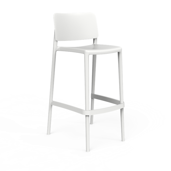 Sera hoge stoel - mat wit