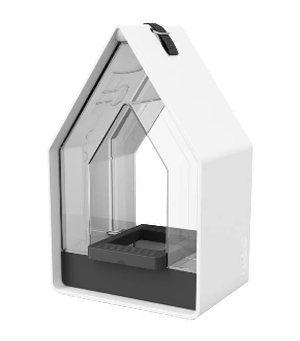 Vogel voederdispenser wit / antraciet