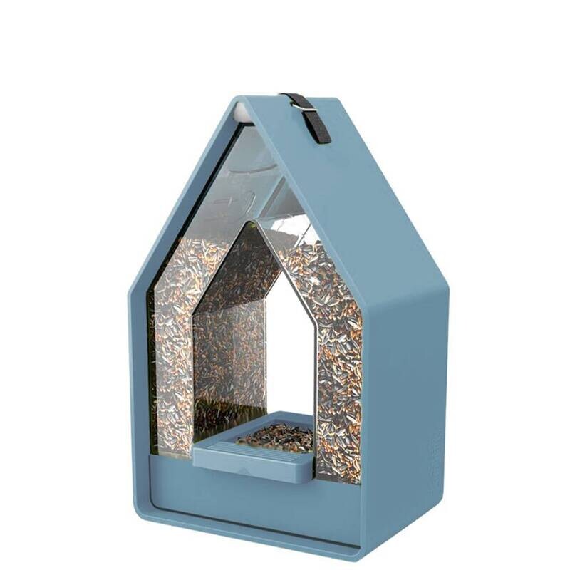 Vogel voederdispenser grijsblauw