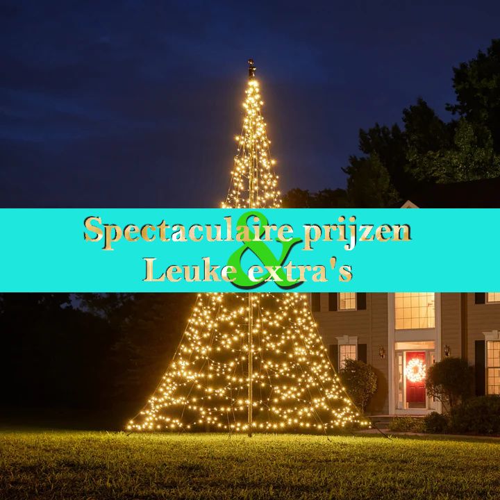 Fairybell Kerstboom 600cm -1200 leds (twinkel) &amp; 6 meter mast