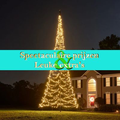 Fairybell Kerstboom 800cm  - 1500 leds (twinkel) + 8 meter mast