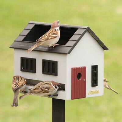 Vogelvoederhuisje met bad - grijs