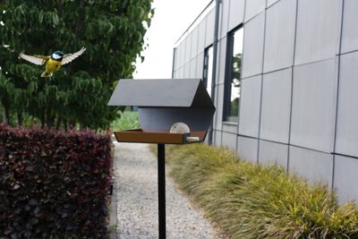Heeej 'Open Diamond op paal' - vogelvoederhuisje - antraciet