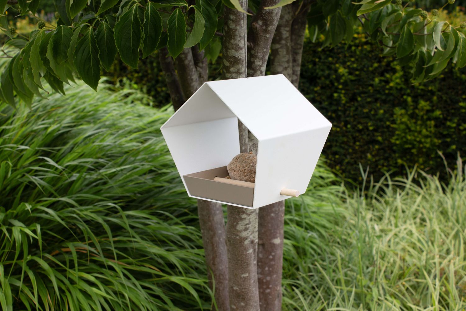 Heeej 'Small Diamond' - vogelvoederhuisje - wit