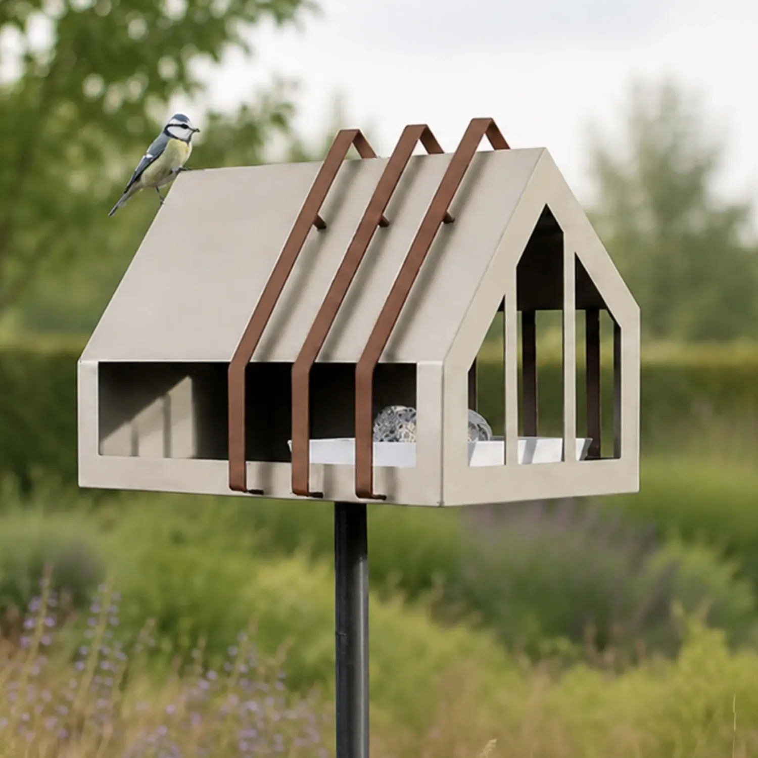 Heeej 'Framed feeder' - vogelvoederhuisje - Pearl beige