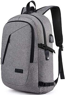 Plecak na laptopa antykradzieżowy, plecak podróżny o przekątnej 15,6 cala, torba z zamkiem i portem ładowania USB
