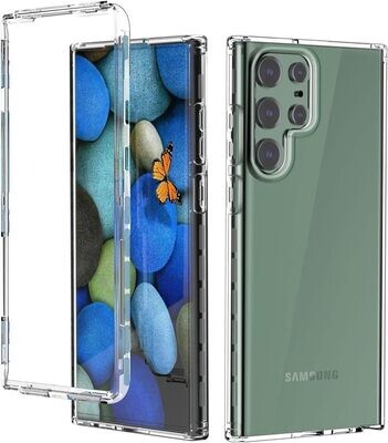AICase Etui ochronne do Samsung Galaxy S22 Ultra 6,8&quot;, przezroczyste, odporne na uderzenia, przezroczyste z przodu i z tyłu