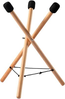 Stojak na bęben ręczny, z litego drewna regulowany trójkątny wysuwany uchwyt na werandę stojak na bęben